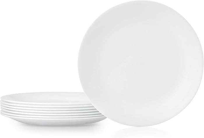 Corelle Vitrelle 8-Piece Dinner Plates Set Triple Layer Glass and Chip Resistant, Lightweight Rou... | Amazon (US)