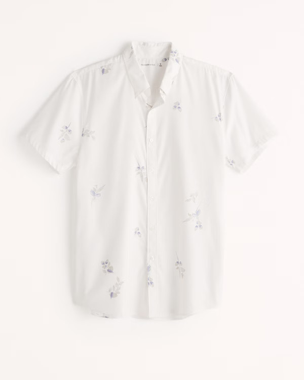 Men's Performance Short-Sleeve Button-Up Shirt | Men's Clearance | Abercrombie.com | Abercrombie & Fitch (US)