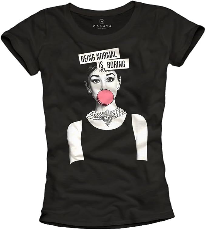 Funny Women's Top with Quotes Slogan - Being Normal is Boring - Audrey T-Shirt | Amazon (US)