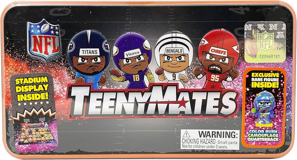 TeenyMates Party Animal NFL 2023 Series 12 Collector Tin, 7 Figures (Includes Color Rush QB), 1 I... | Amazon (US)