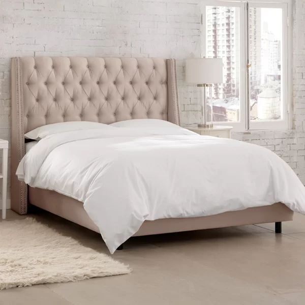 Charlotte Tufted Shantung Upholstered Standard Bed | Wayfair North America