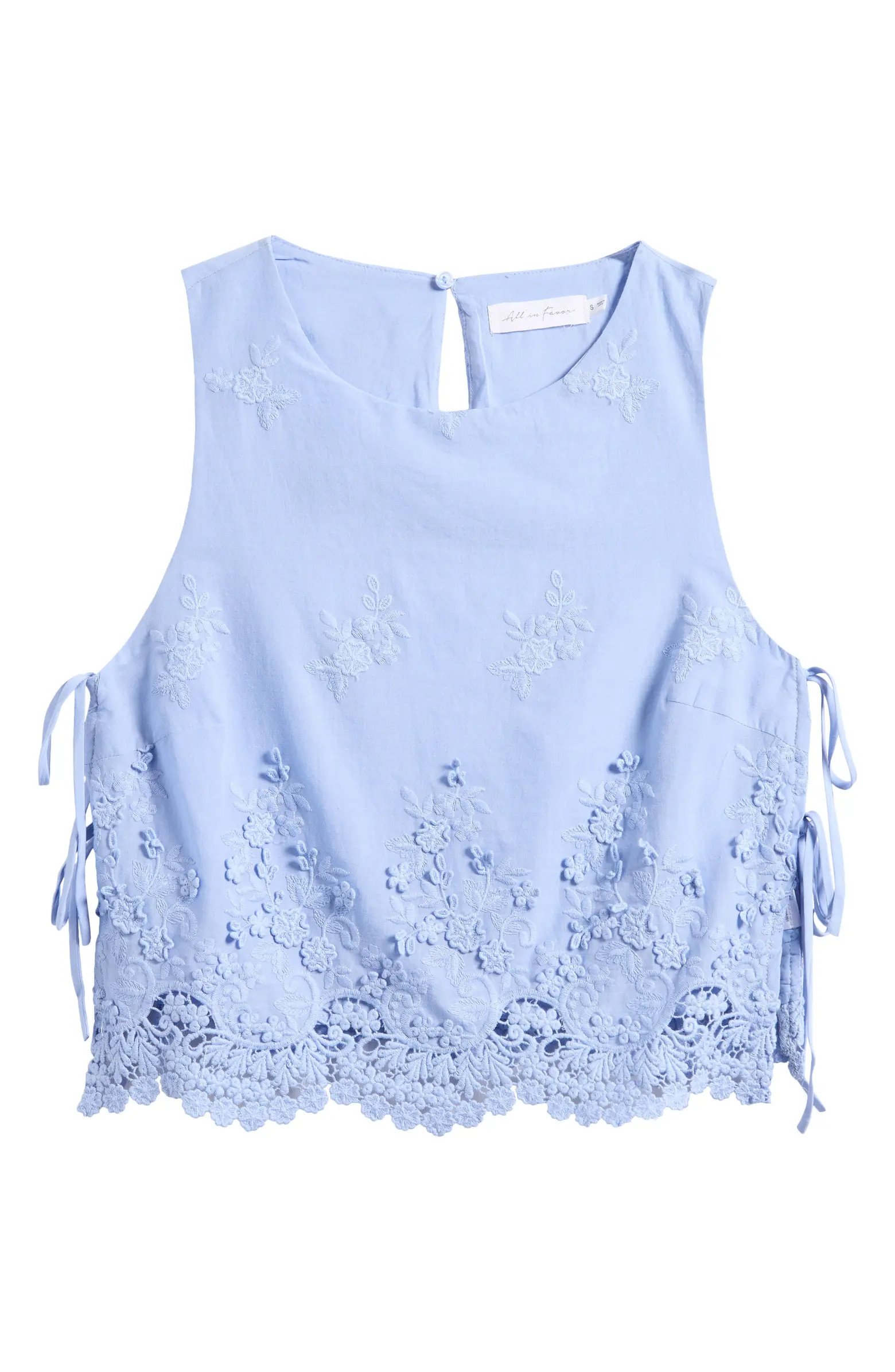 Eyelet Embroidered Side Tie Cotton Tank | Nordstrom