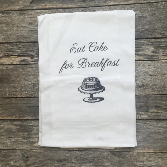 Eat Cake Tea Towel | Etsy (US)