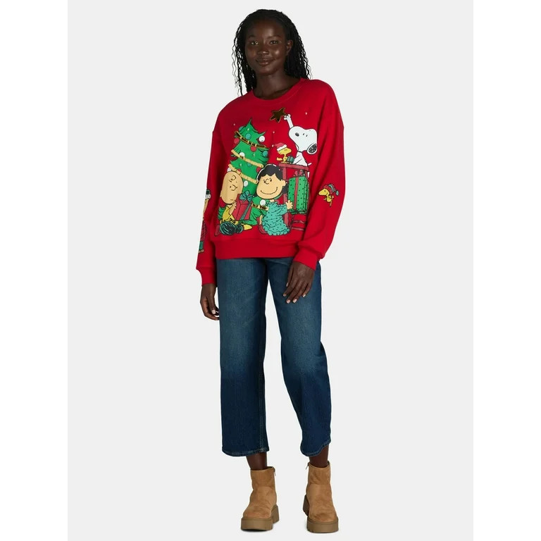 Peanuts Snoopy Women's Holiday Light Up Sweatshirt | Walmart (US)