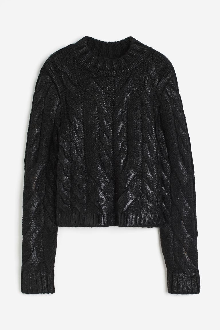 Coated Cable-knit Sweater | H&M (US + CA)