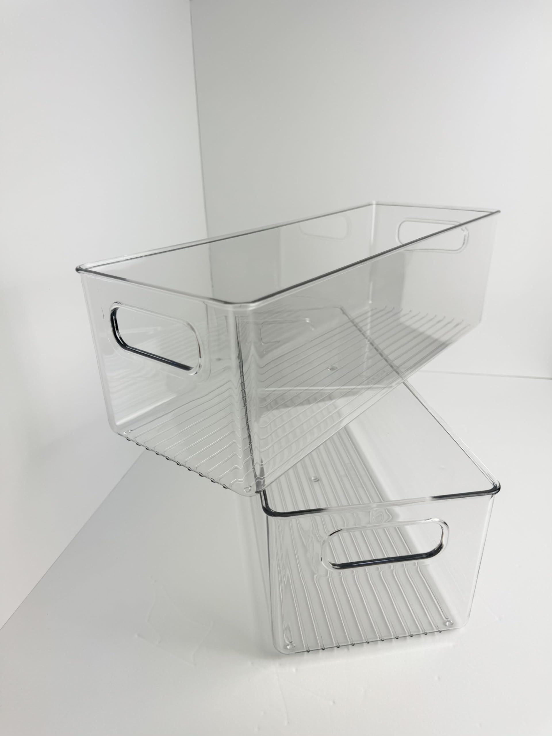 Clear Plastic Organizer Bin 16in (L) x 6in (W) x 5in (H) 2 pack | Amazon (US)