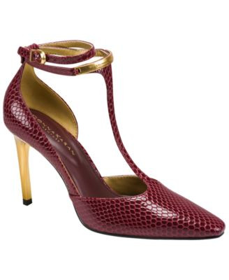 Donna Karan New York Women's Samuel T-Strap Pumps - Black Cherry | Macy's