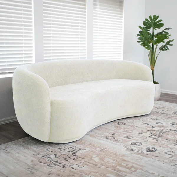 Haydenn 83" Curved Boucle Upholstered Modern Style Sofa | Wayfair North America