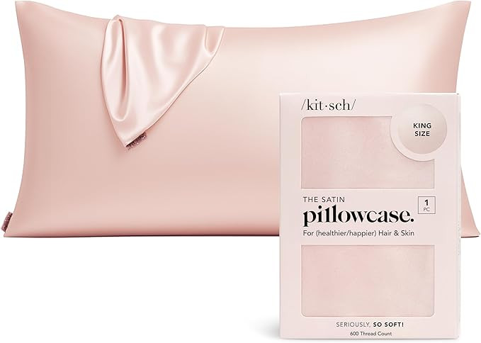 Kitsch Satin Pillowcase, Softer Than Silk Pillow Cases King, Cooling Pillow Covers, Satin Pillowc... | Amazon (US)