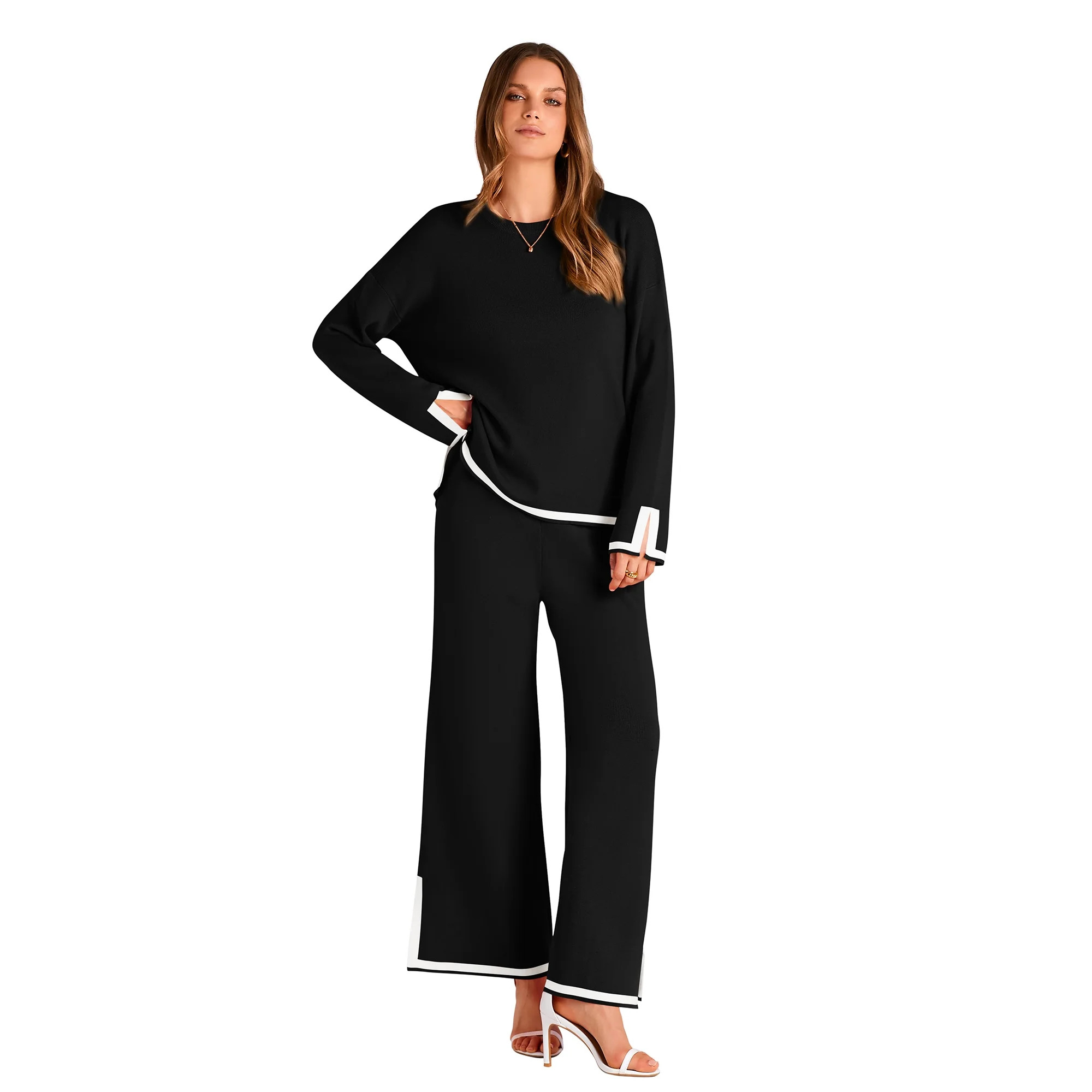 PRETTYGARDEN Women's Long Sleeve Pant Set, Sizes S-XXL | Walmart (US)