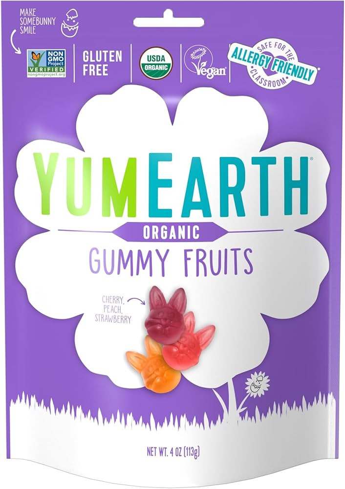 YumEarth Easter Candy Organic Gummy Fruits, 4 Ounce - Spring Fruit Flavors - Allergy Friendly, Gl... | Amazon (US)