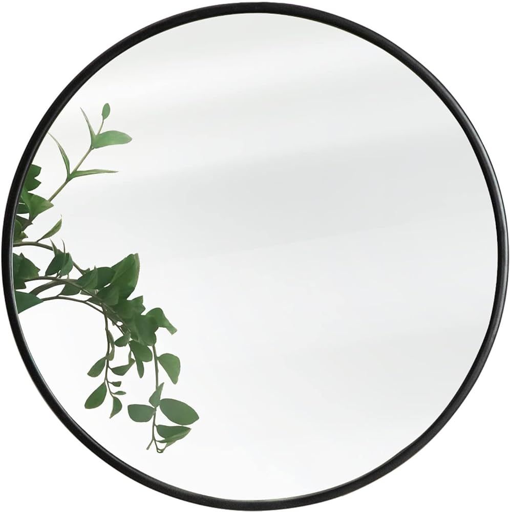 Round Mirror, Black Round Mirror 30 Inch, Round Wall Mirror, Round Bathroom Mirror, Circle Mirror... | Amazon (US)