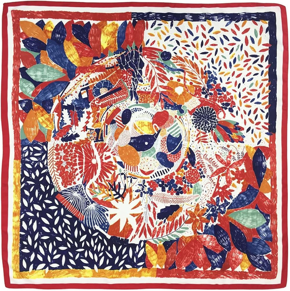 Silk Like Head Scarf for Women - Satin Large Hair Scarves Bandanas - 35" Square Silk Hair Wrap for S | Amazon (US)