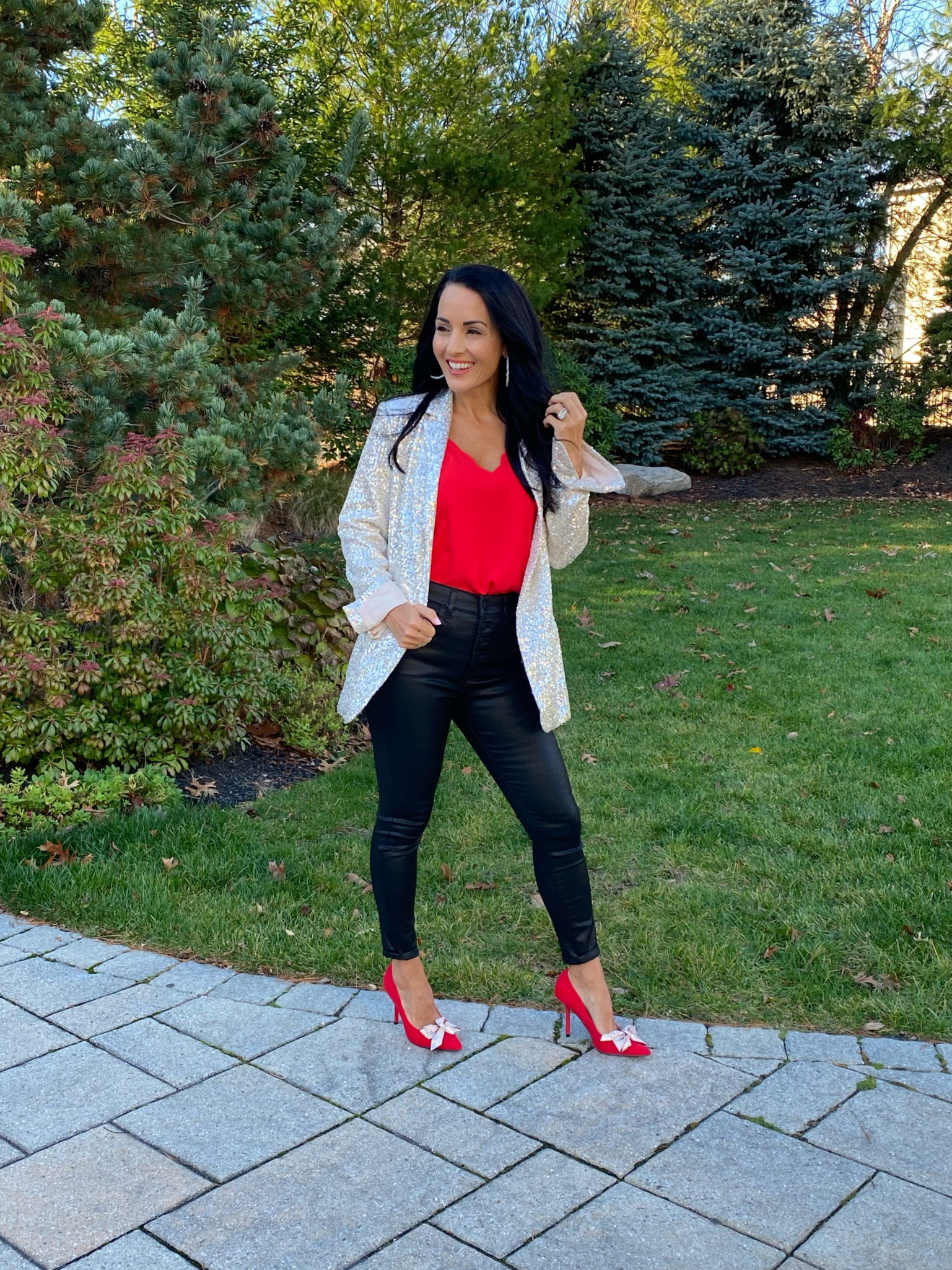 Sequin blazer on sale with code friend20
Jeans on sale 

#LTKstyletip #LTKunder50 #LTKsalealert