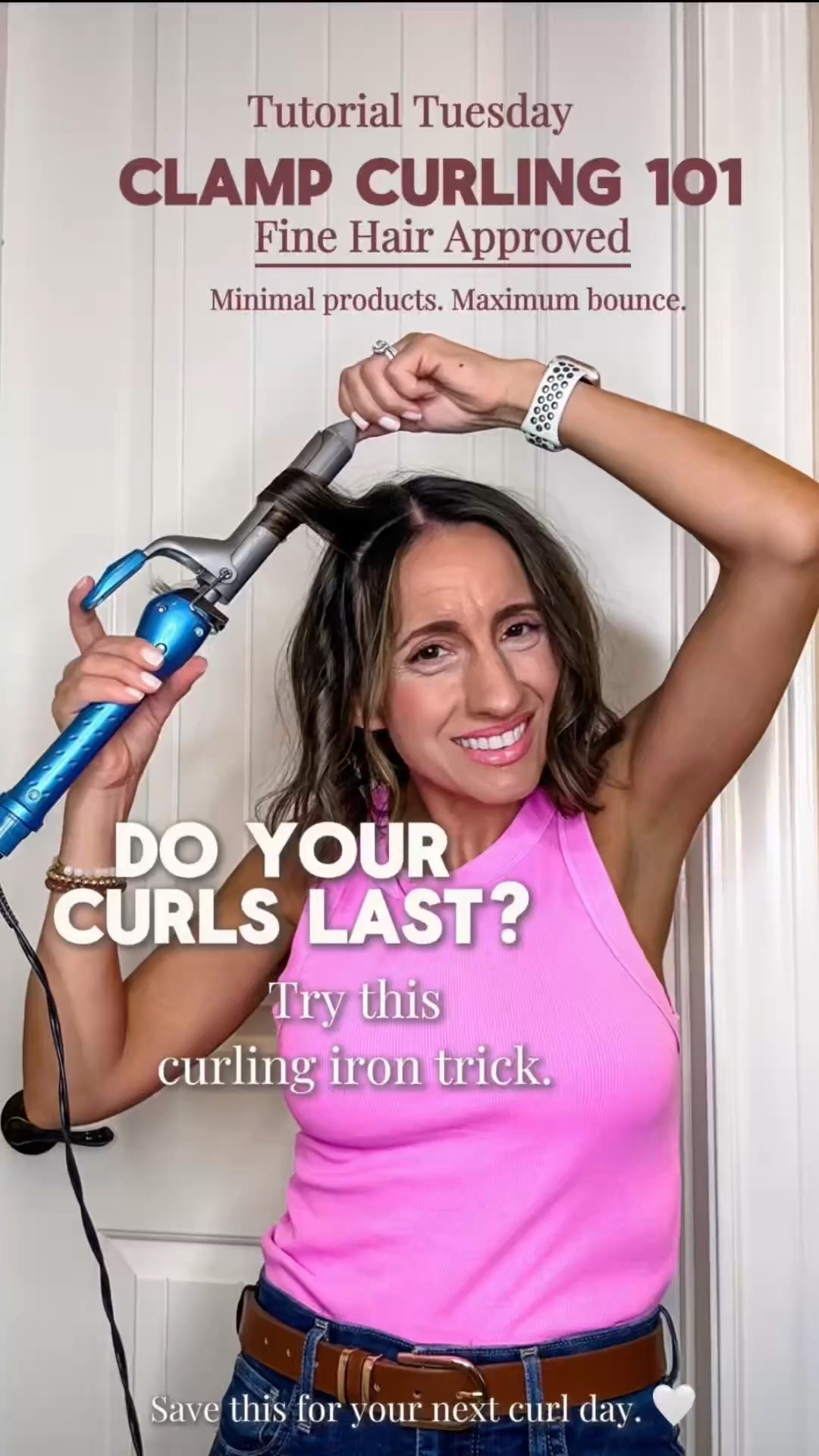 Do your curls actually last? 👀

If you have fine hair, the way you use a clamp curling iron can make a BIG difference. Instead of starting at the ends and rolling everything up, try starting at the root and working your way down the section.

Clamp → release → move down → clamp again.

This helps create lift at the root while building the curl through the length of your hair — without loading your hair down with a ton of product.

For this look, I used:
✨ BaByliss curling iron
✨ Color Wow Style On Steroids Texture Spray

✨ Color Wow Texas Hold’em Big Hold Hairspray

I’ve been using the Texas Hold’em hairspray for a few weeks now, and I’m really liking it — especially for our Texas humidity. 🙌🏼

Fine hair approved. Minimal products, maximum bounce.

Everything I used is linked below. 🤍

Save this for your next curl day!

#LTKselfcare #LTKBeauty #LTKmorningroutine