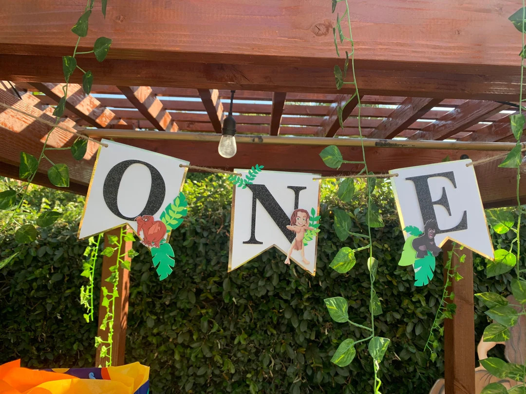 Tarzan Theme One Birthday Banner High Chair 1st Birthday - Etsy | Etsy (US)