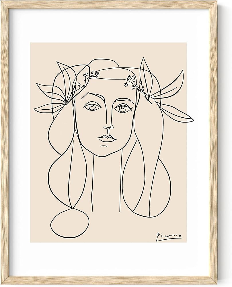 HAUS AND HUES Picasso Abstract Woman Wall Art - Minimalist Line Art, Aesthetic Line Art, Picasso ... | Amazon (US)