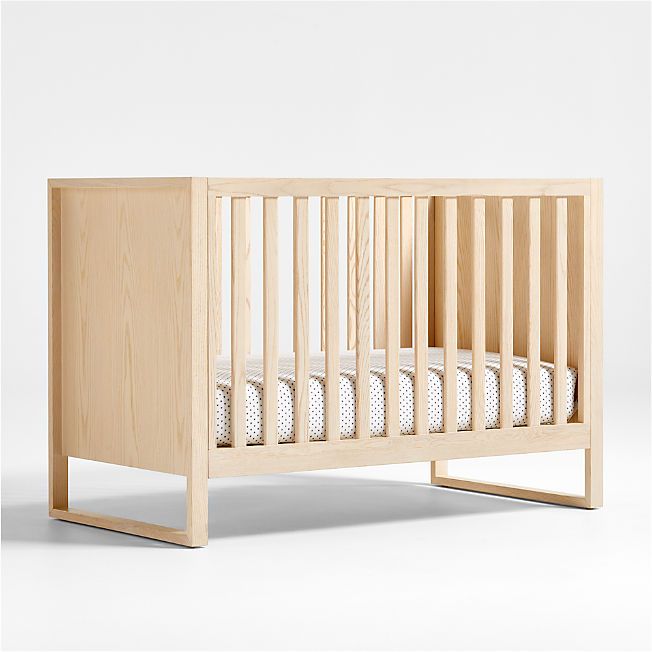 Gemini Light Ash Wood Baby Crib + Reviews | Crate & Kids | Crate & Barrel