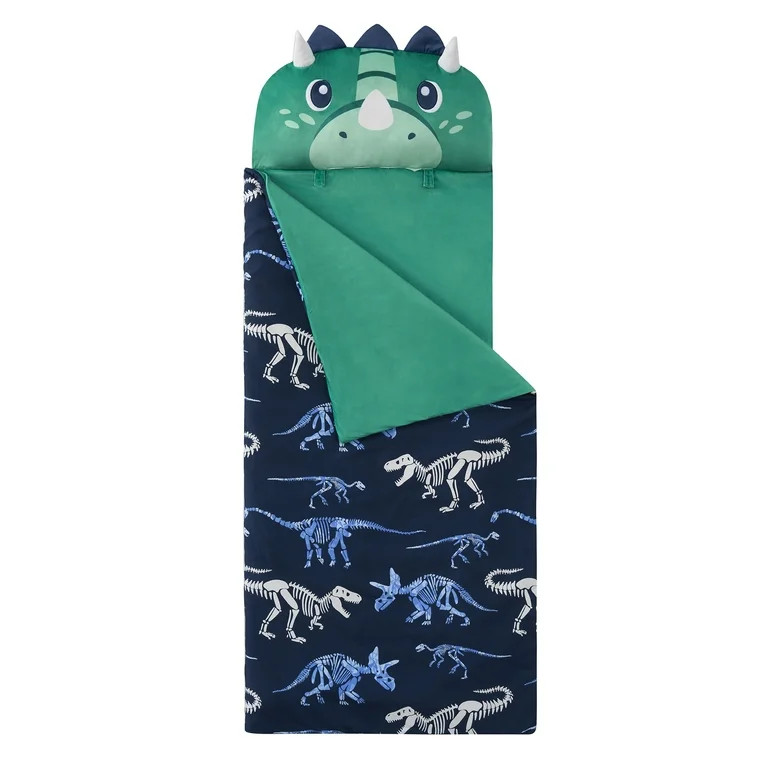 Your Zone Green Dinosaur Glow in the Dark Kids Nap Mat, 24" x 70" - Walmart.com | Walmart (US)