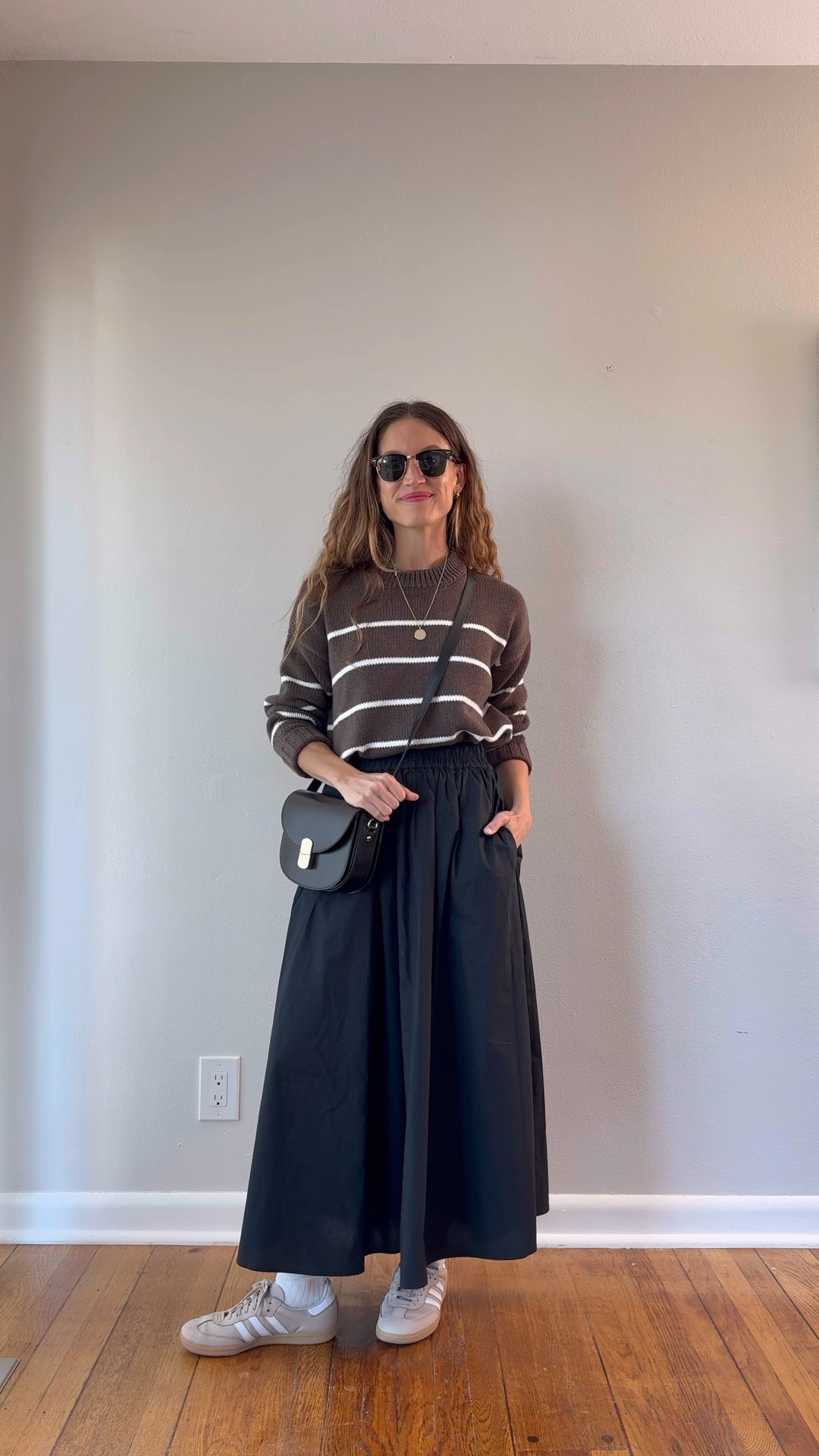 Fall Capsule: Day Eighteen 🍂

Quince sweater, XS, TTS. Target skirt, XS, TTS. Adidas Sambas, TTS. Sèzane bag. Quince sunglasses. Madewell socks. Mila Coin Necklace and Triple Hoops Earrings from Sheena Marshall Jewelry, STITCHANDSALT for $10 off  

#LTKSeasonal #LTKOver40 #LTKStyleTip