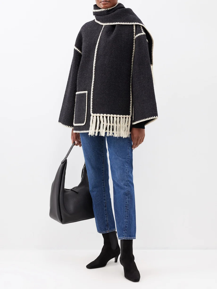 Scarf-neckline felt jacket | Toteme | Matches (UK)