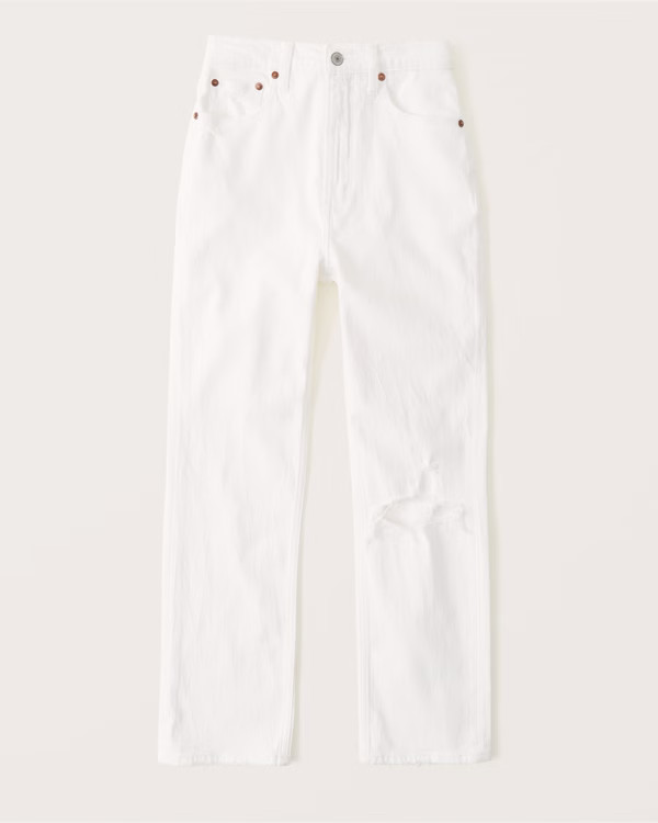 Ultra High Rise Ankle Straight Jeans | Abercrombie & Fitch (US)
