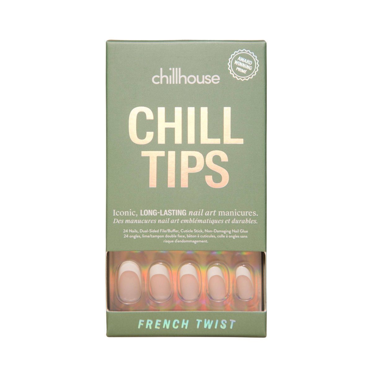 Chillhouse Chill Tips Nail Art Press On Fake Nails - French Twist - 24ct | Target