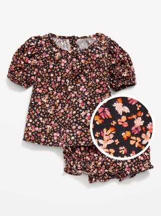 Short-Sleeve Button-Back Floral Top and Bloomers Set for Baby | Old Navy (US)
