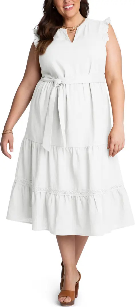 Linen Blend Tiered Ruffle Dress | Nordstrom