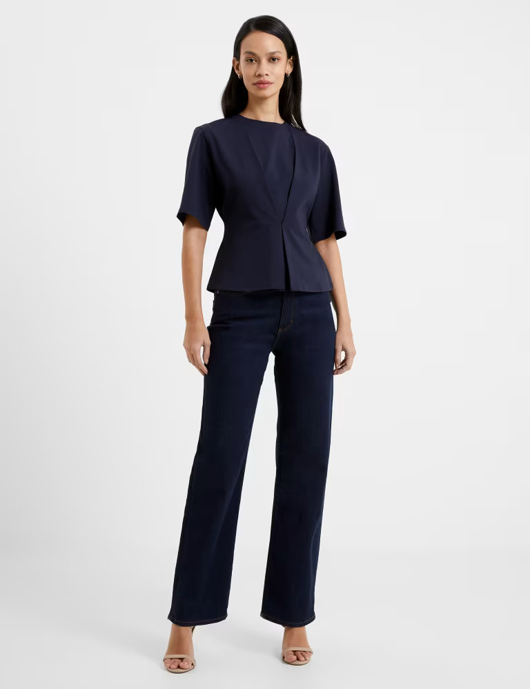 Cotton Rich Fitted Peplum Top | Marks & Spencer (UK)