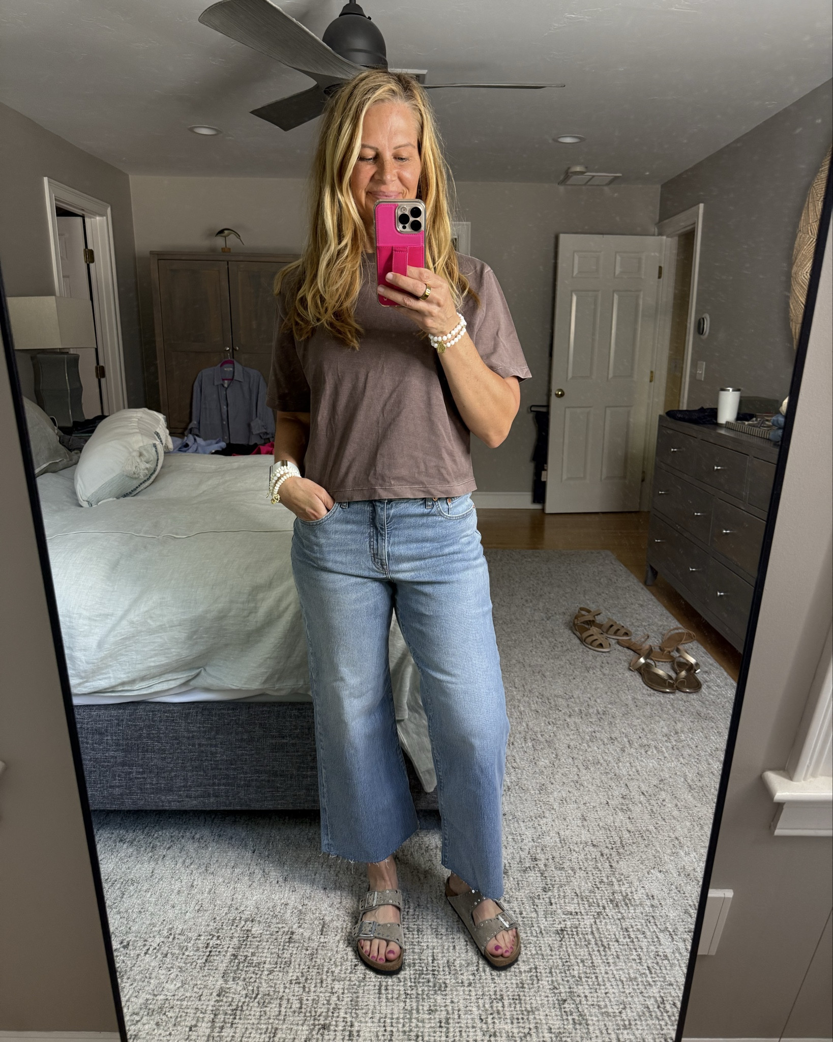Over 2000 reviews of these J.Crew wide leg cropped Jeanne in all day stretch. The color is storm wash and it is incredible pair this with a cute tea and a pair of sandals and you are ready for your day. Be warned these jeans are ultimate comfort!  True to size.

#LTKStyleTip #LTKSaleAlert #LTKU