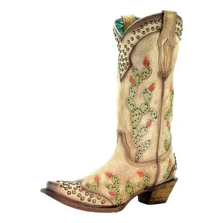 Corral Western Boots Womens Cactus Embroidery Studs 7 M Saddle C3463 | Walmart (US)