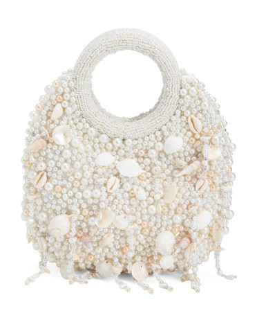 Beaded Shells Sea And Sand Clutch Bag for Women | Leather | Marshalls