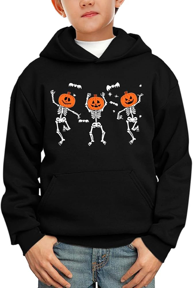 Remimi Unisex Kids Halloween Fleece Hoodie with Kangaroo Pocket Sweatshirt for Boy Girl 5-14 Year... | Amazon (US)