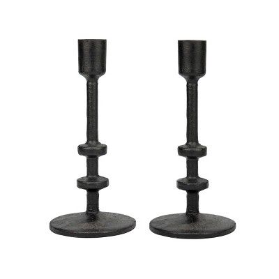 7&#34; Candle Stick Holder Set Black - Stonebriar Collection | Target