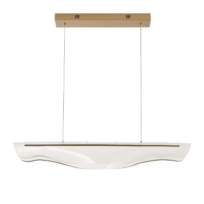 Modern Linear LED Pendant Light, Wave-Inspired Frosted Acrylic with Gold Canopy for Kitchen Island | Target