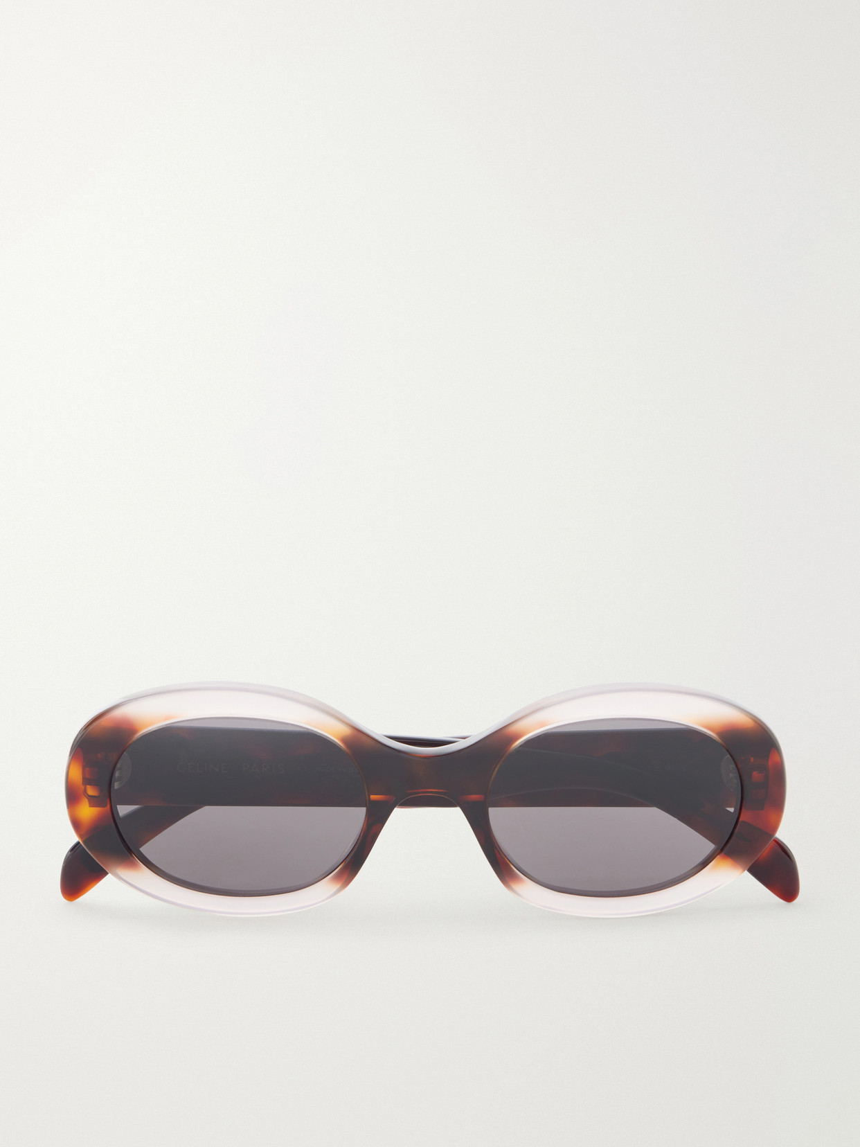 CELINE Eyewear - Triomphe Oval-frame Tortoiseshell Acetate Sunglasses - Red | NET-A-PORTER (US)