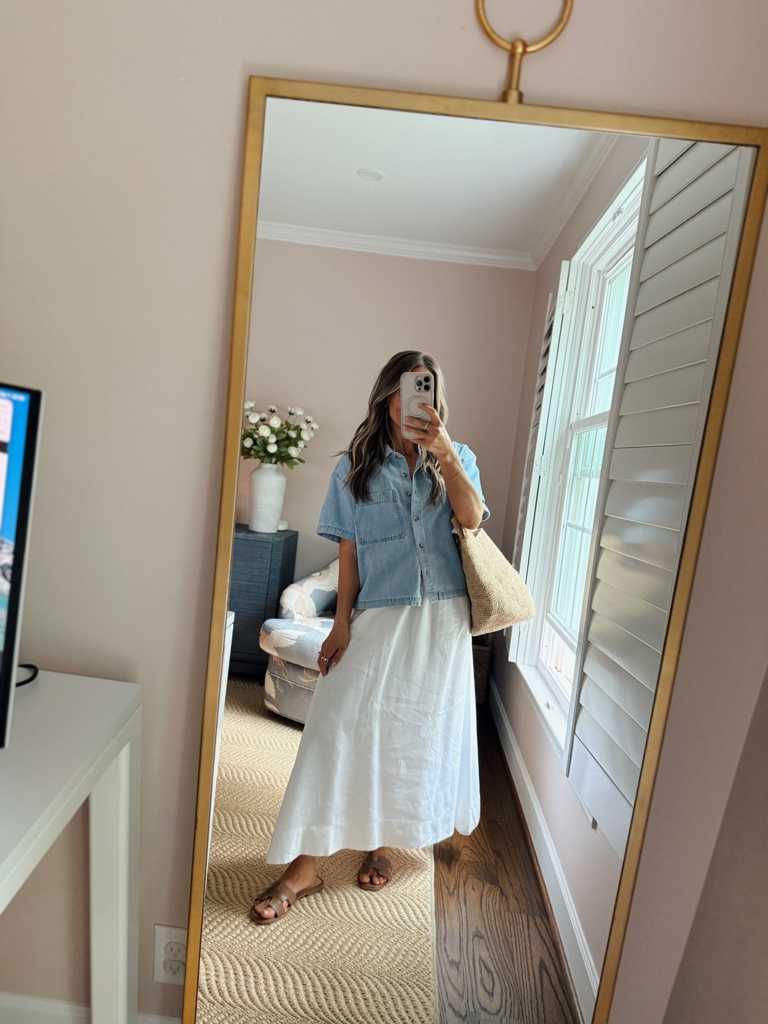 Another look from my summer capsule wardrobe. This denim top works as perfectly with a maxi skirt as it does with a pair of lace shorts.

#LTKgrwm #LTKSeasonal #LTKootd
