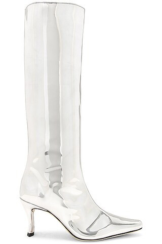 BY FAR Stevie Boot in Silver | FWRD | FWRD 