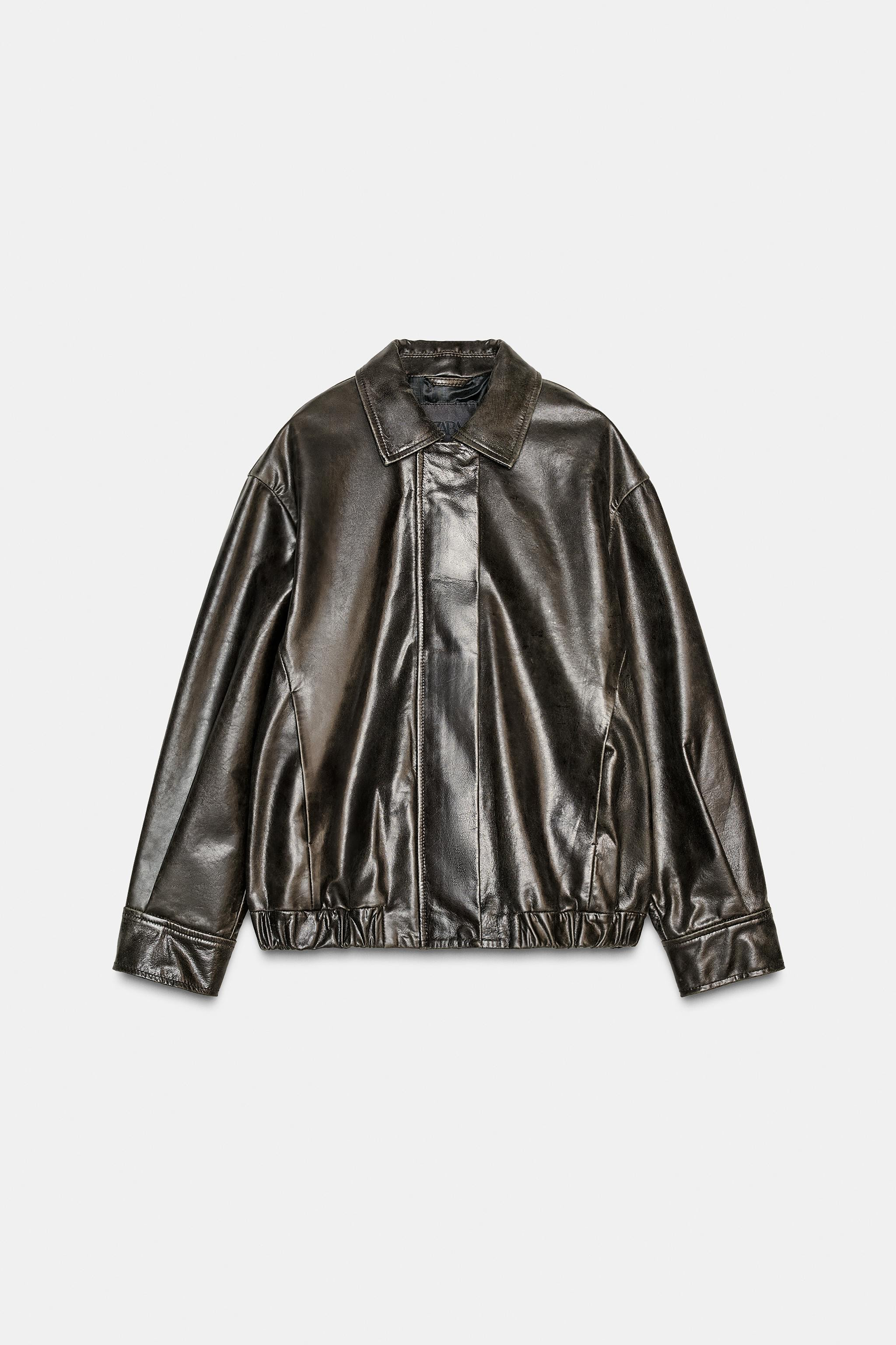 100% LEATHER BOMBER ZW COLLECTION LIMITED EDITION | Zara US