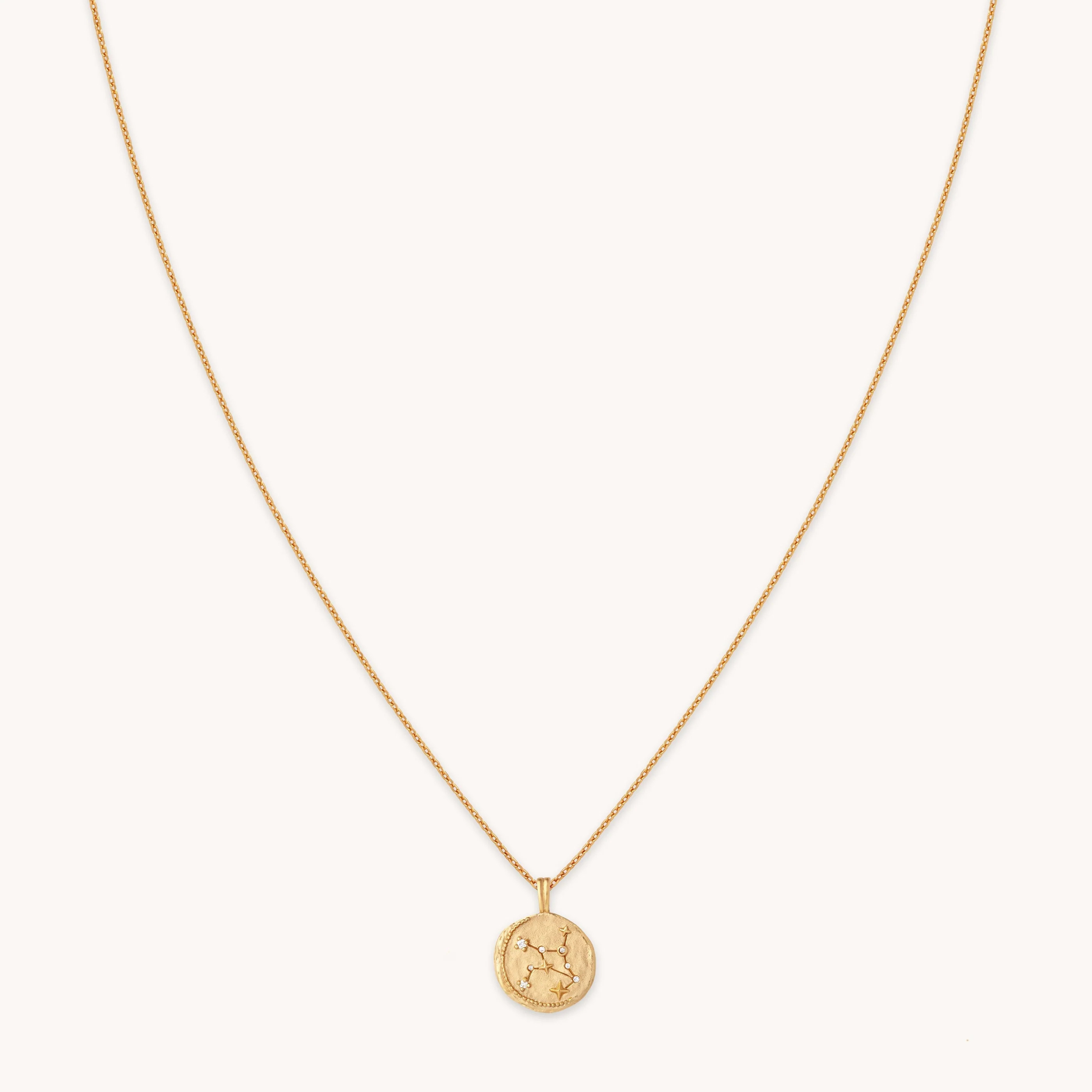 Virgo Zodiac Pendant Necklace in Gold | Astrid & Miyu UK