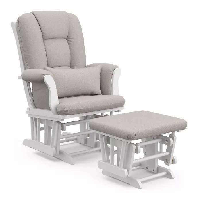 Storkcraft Tuscany White Frame Glider and Ottoman | Target