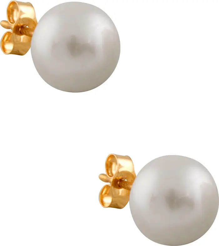 14K Yellow Gold 8.5-9mm Cultured Freshwater Pearl Stud Earrings | Nordstrom Rack