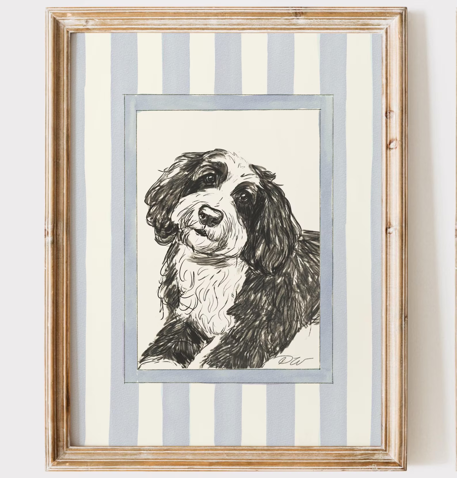 Bernedoodle Art, Grandmillenial Prints, Striped Art, Printable Nancy Meyers Inspired Prints, Digi... | Etsy (US)