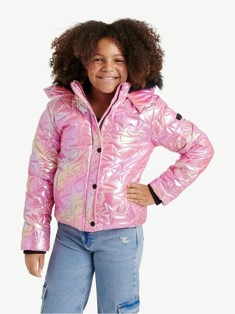 Justice Girl's Star Puffer Bomber, Sizes XS - XL | Walmart (US)
