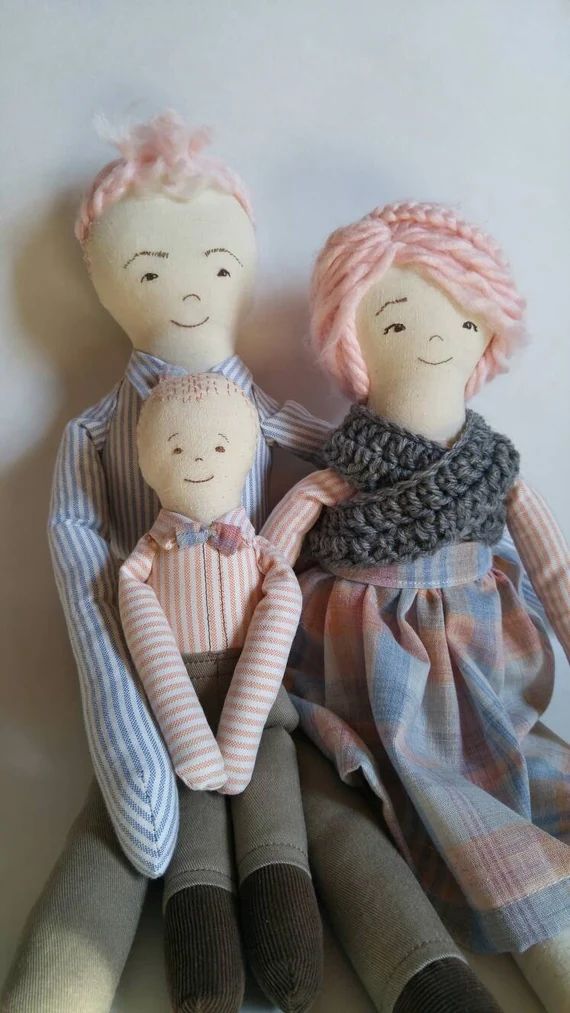 Sweet Custom family dolls ** embriodered custom set of dolls made to order just for you! | Etsy (US)