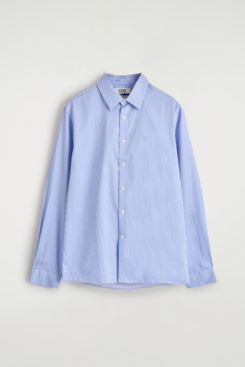Slim Tailored Poplin Shirt in Blue | COS (US)