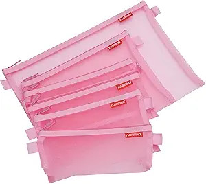 Pendancy Mesh Zipper Pouch 5pcs Lightweight Nylon File Folders Document Organizer Cosmetic Bags A... | Amazon (US)