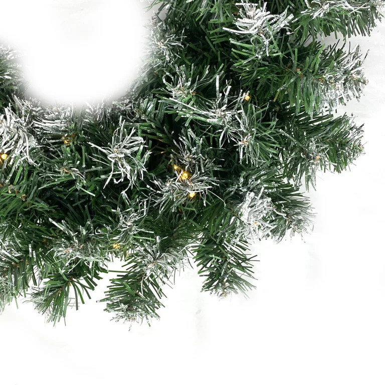 Swtroom 18ft Christmas Garland with Battery Operated 50 LED Lights and Timer Snow Flocked Christm... | Walmart (US)