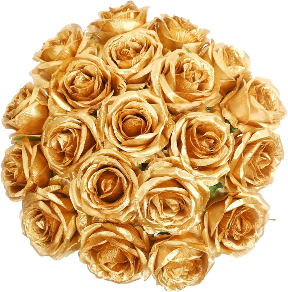 JUSTOYOU 10 PCS Artificial Roses Flowers, Realistic Blossom Roses, Real Touch Silk Rose, Single F... | Amazon (US)